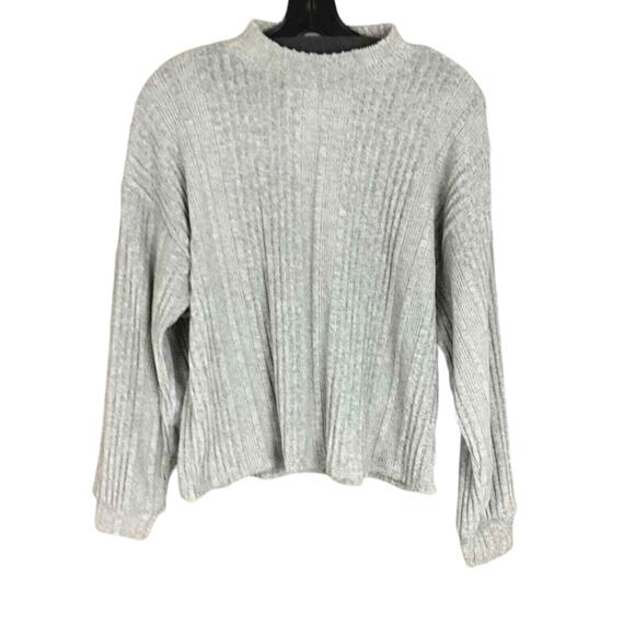 All In Favor Women’s Size L Gray Waffle Knit Mock Neck Sweater Pullover NWT - Picture 16 of 16